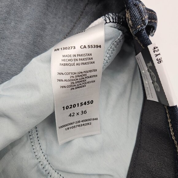 Lee Mens Extreme Motion Slim Straight Jean with Flex Waistband 42x36 NWT - Picture 7 of 8